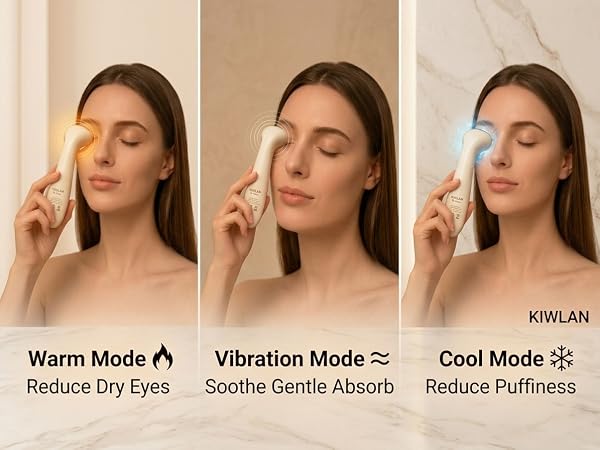eye massager with heat and cooling for Warm Mode Reduce Dry Eyes. Cool ModeReduce Puffiness