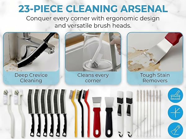 23Pcs Crevice Cleaning Brush Set
