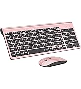 Wireless Keyboard and Mouse Ultra Slim Combo, TopMate 2.4G Silent Compact USB 2400DPI Mouse and S...