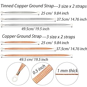 Braided Copper &amp;amp; Tinned Copper Engine Ground Strap Kit