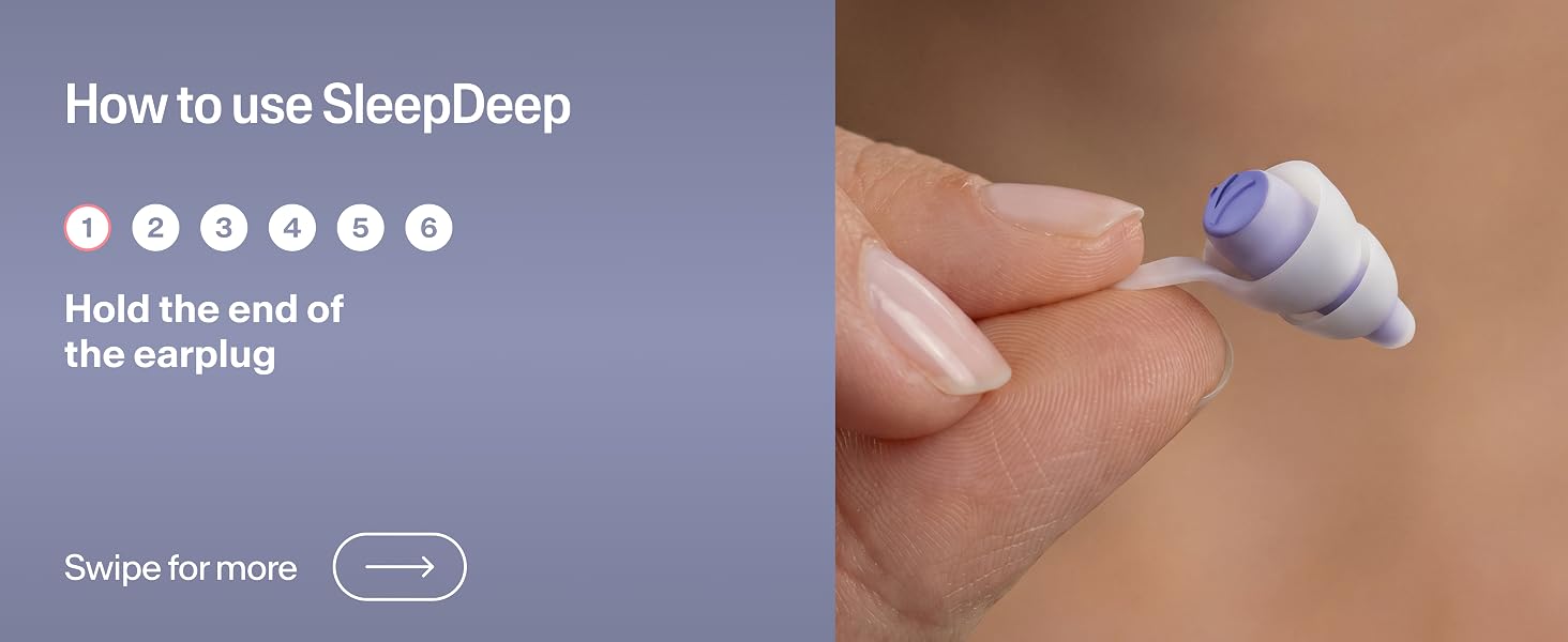 Steps on how to use Alpine SleepDeep sleeping ear plugs for side sleeper