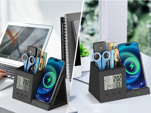 Wireless Charger with Pen Holder,