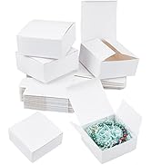 PH PandaHall 30pcs White Gift Box, 3.5x3.5x1.5 Inch Kraft Paper Box Packing Cardboard Box Favor T...