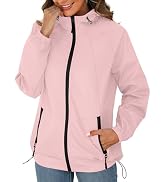 Avoogue Rain Jacket for Women Waterproof Lightweight Windbreaker Jacket with Hood Packable Rainco...