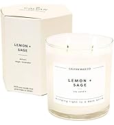 Calyan Wax Scented Candle, Lemon &amp; Sage Candle for The Home Scented with Rose, Lemon &amp; Lavender, ...