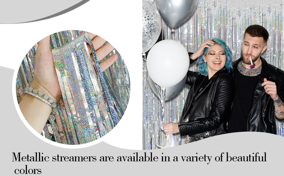 silver tinsel backdrop birthday party decorations party streamers backdrop foil fringe curtain