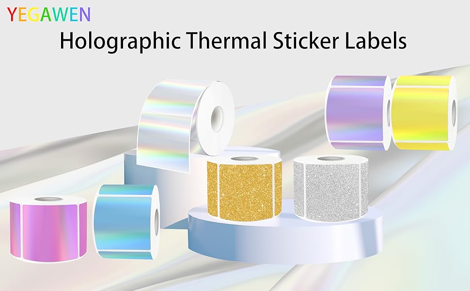 Square holographic thermal labels