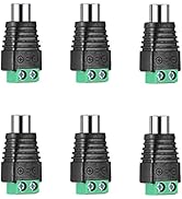 Iskueal RCA to AV Screw Terminal Connector, RCA Cable Audio Adapter,Phono RCA Female Jack Solderl...