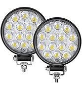 Zmoon Led Round Light Bar 2PCS 4.5" 140w 14000LM Flood Light Pod Off Road Fog Driving Roof Bar Bu...