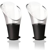 Vacu Vin Crystal Wine Server Set of 2 - Black, 5.5 x 7 x 1 inches