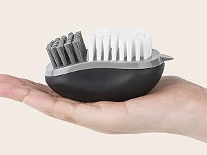 MR.SIGA Fruit and Vegetable Cleaning Brush with Non Slip Comfortable Grip, Pack of 2, Black