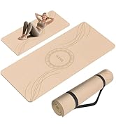 Large Yoga Mat Thick, 76"x32"x0.31"Wide POE Exercise Mat with Non-Slip Surface &amp; Carry Strap, Ant...