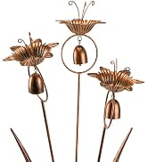 WSgift Metal Calla Lilies Flowers with Bells for Outside Yard Art Bronze Wind Chime