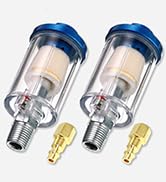 beduan Water Oil Separator Filter, 1/4" NPT Male and Female Thread Spray Gun Filters Air Line Com...