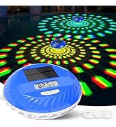 PoolBliss 2026 Solar Pool Lights with Digital Pool Thermometer,Color Changing Floating Pool Light...