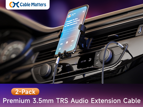 Cable Matters 3.5mm Audio Cable 2-Pack – Male to Male Aux Cord for Car, Phone, and Speakers