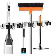 IMILLET Broom Holder Wall Mounted, Stainless Steel Broom Mop Holder Self Adhesive Heavy Duty Hook...