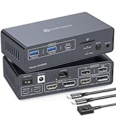 CMSTEDCD Thunderbolt 4 kvm Switch Docking Station for 2 Monitors 2 laptops or Macbooks Extended D...