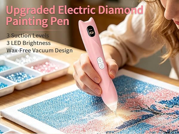 Electric Diamond Painting Pen with Light