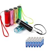 Hilngav 6 Pack Mini Flashlight Set, Aluminum LED Handheld Torches with Lanyard, Assorted Colors, ...