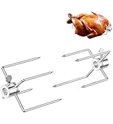 Skyflame Heavy Duty Stainless Steel Rotisserie Meat Forks - Fits 1/2-Inch and 3/8-Inch Hexagon &amp; ...