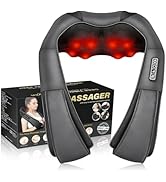 WERTYI Shiatsu Neck Massager, Electric Neck and Back Massager with Heat, 3D Kneading Massage Pill...