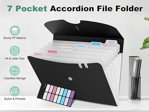 7 pocket expanding file folder