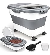 Viretec Dog Food Storage Container, 5-20lb Collapsible Pet Food Storage Container with Attachable...