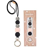 POPLOPP Teacher Lanyards for ID Badges and Keys, Cute Silicone Beaded Lanyard for Women Nurse Emp...