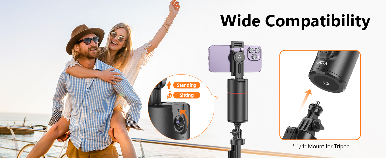 360° Rotation Face Body Phone Tracking Tripod Smart Shooting Camera Mount