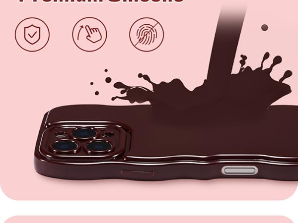  wave frame case wavy cute case beige case girly case Aesthetic Phone Case slim case thin case