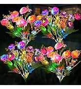 TANSOREN 4 Pack Solar Garden Lights Outdoor, LED Colorful Waterproof Solar Powered Hydrangea Flow...