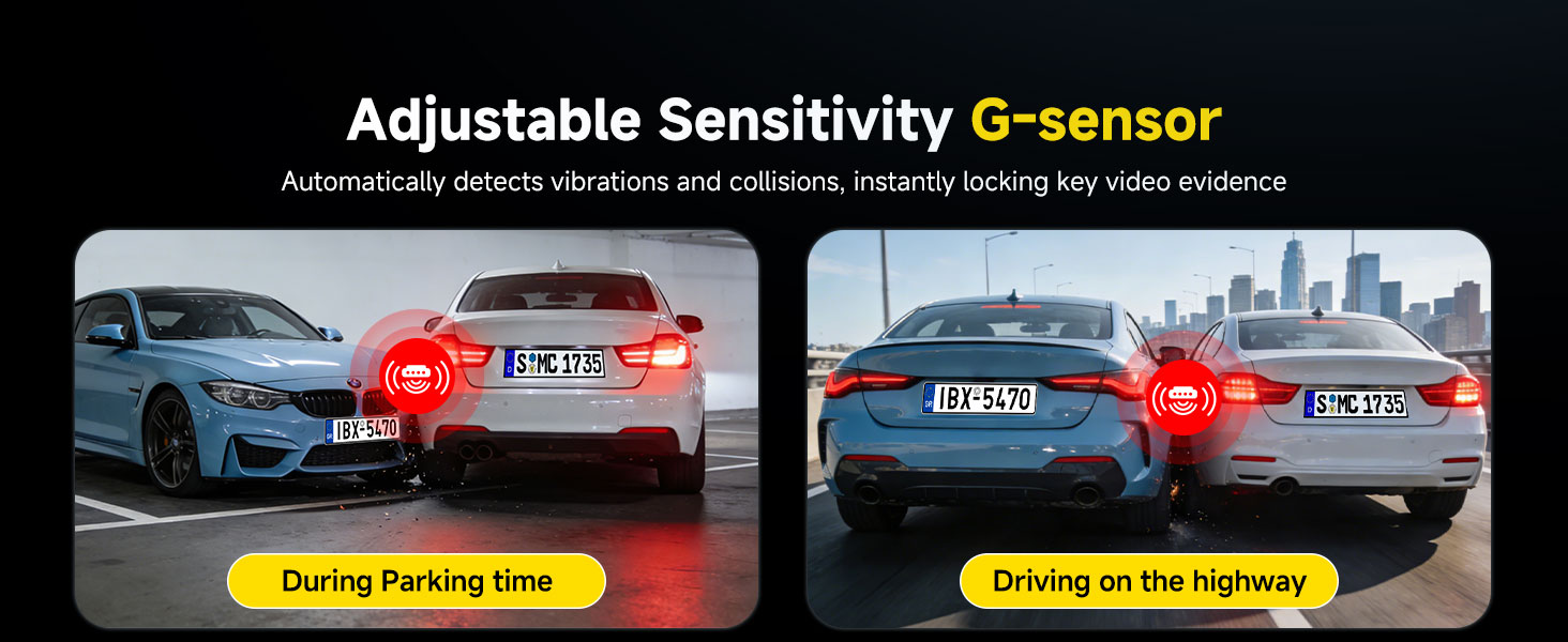 Dual Dash Cam Front and Rear: 4K+2.5K Dash Camera for Cars Built-in 5G WiFi APP Control Car Dashcam