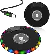 LED Drum Practice Pad with 5 Modes, Bluetooth Speaker, Headphone Jack &amp; Built-in Metronome, Porta...