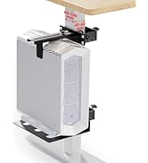 ZUAVIALA Under Desk PC Mount,No-Drill PC Holder for Standing Desk,Width Adjustable Under Desk Com...