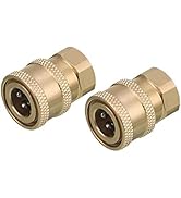 RIDGE WASHER Pressure Washer Coupler, Brass Fittings, 1/4 Inch Quick Connect to Female NPT, 5000 ...