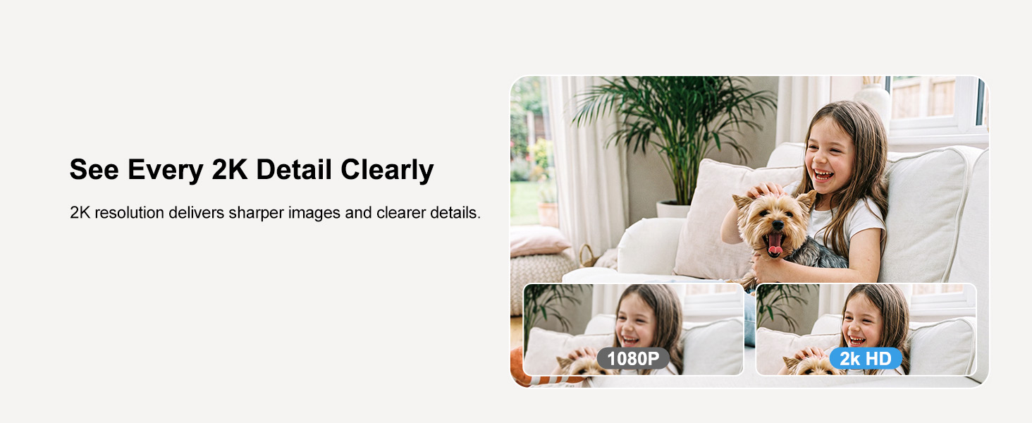 2K HD video quality for indoor security monitoring