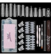 BOMOQING Nail Dual Forms for Poly Gel Set, 12 Styles 12 Sizes Nail Mold Extension Forms, 144Pcs F...