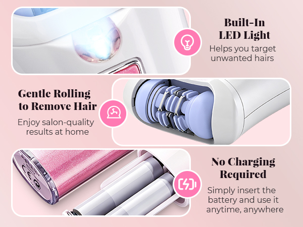 Face Epilator, Facial Hair Removal for Women with LED Light