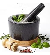 Gramercy Mortar and Pestle Set – Heavy Duty Granite Stone Grinder with Stable Bamboo Base, Extra ...