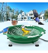 Jvgoo Heated Bird Bath for Outside Winter, Powerful 100W Thermostat Control Heated Bird Baths for...