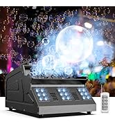 DazzlingStage 2000w Fog Bubble Machine, 3 in 1 Fog Bubble Machine with 2 Bubble Fans, 7 CH RGB 18...