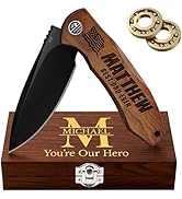 Luxury Personalized Folding Knife – Premium Engraved Pocket Knife for Men – Engraved Knives for D...