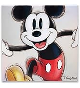 Open Road Brands Disney 100th Anniversary Mickey Mouse Sketch Gallery Wrapped Canvas Wall Decor -...