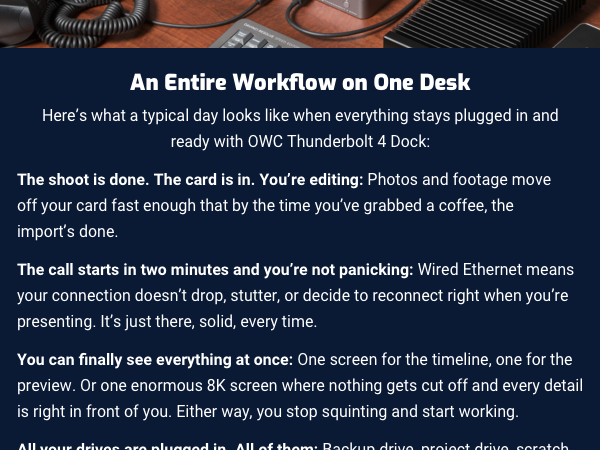 Typical Day with OWC Thunderbolt 4 Dock