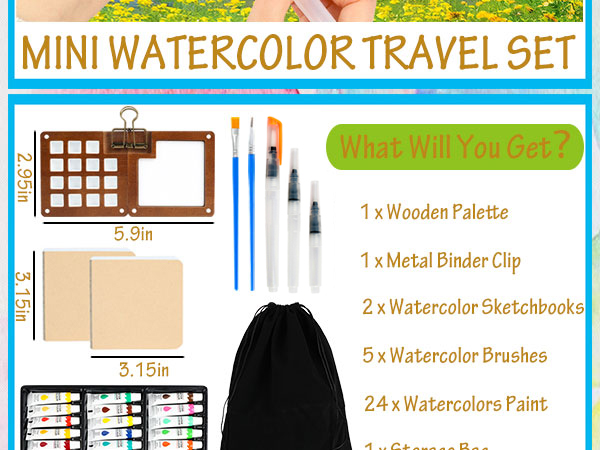 mini travel watercolor set