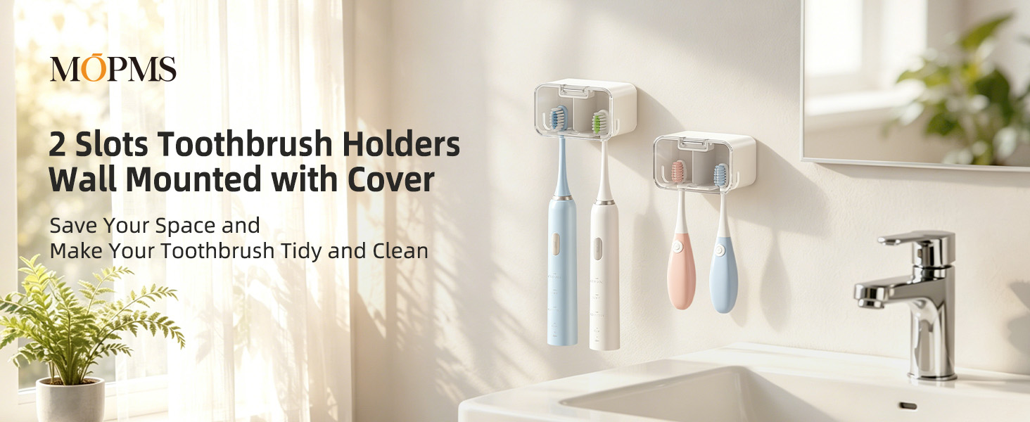 2 slot toothbrush holders wall mounted