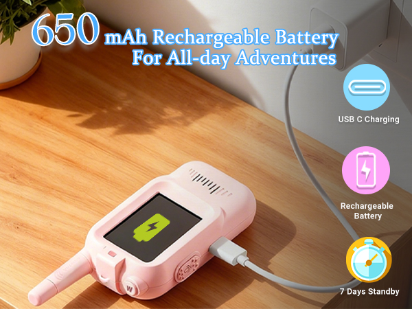 650mAh rechargeable battery