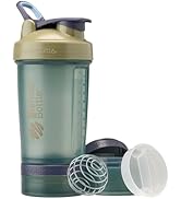 BlenderBottle Shaker Bottle with Pill Organizer and Storage for Protein Powder, Classic V2 ProSta...