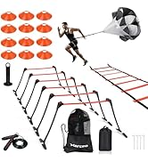Xerceo Premium Adjustable and Collapsible Hurdle and Agility Ladder Set for Athletes, Super Porta...